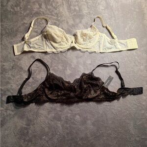 Ambrielle Lace Underwire Bras in Cream and Black